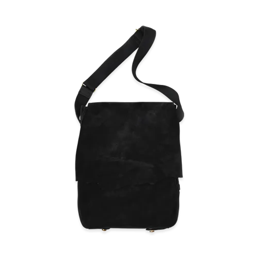 NICENESS Cs.Marty Cow Suede Scrunched Shoulder Bag "Black"
