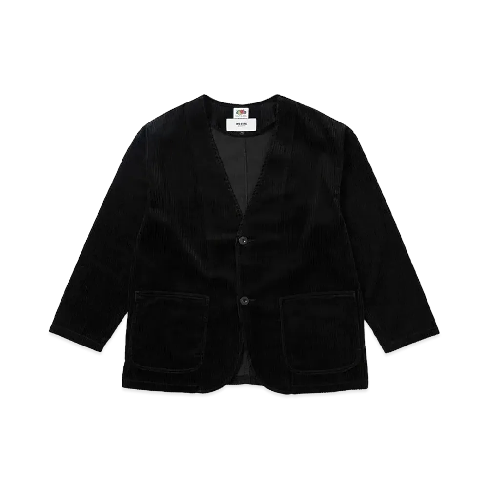 MFC STORE x FRUIT OF THE LOOM Corduroy No Collar Jacket "Black"