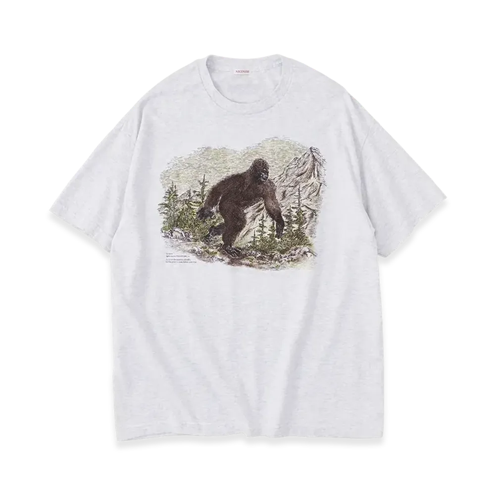 NICENESS G.Bernard Uma Print Tee Shirt "Bigfoot(Heather Gray)"