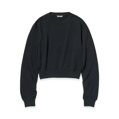 AURALEE Women's High Twist Light Sweat P/O "Ink Black"