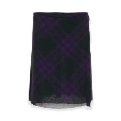 Burberry Women's Embroidered Silk Skirt "Checked"