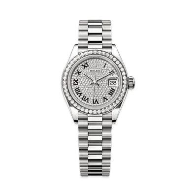 ROLEX Lady-Datejust 28mm White Gold Diamond 279139RBR "Pave diamonds"