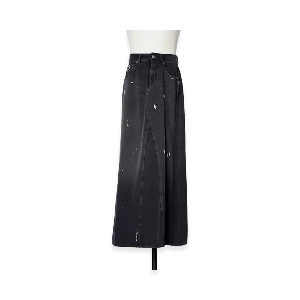 MM6 Maison Margiela Women's Paint Denim Skirt "Black"