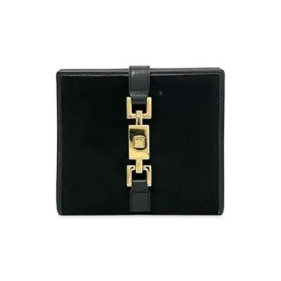 GUCCI Bi-Fold Wallet Vintage Jackie Leather "Black"