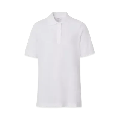 Burberry Monogram Motif Cotton Polo Shirt "White"