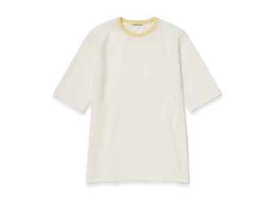 AURALEE Women's Hard Twist High Gauge Wool Silk Knit Tee "White"