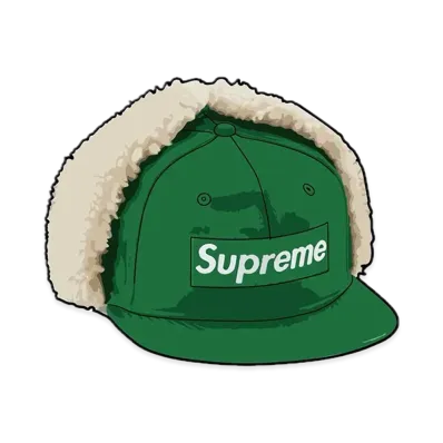 Supreme Leather Earflap Box Logo New Era "Green"