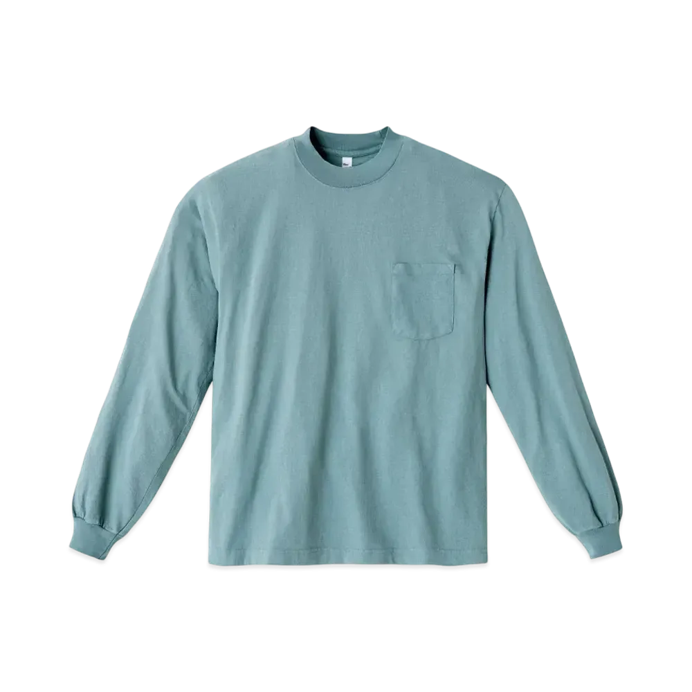 Los Angeles Apparel Long Sleeve Garment Dye Pocket T-Shirt "Atlantic Green"