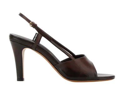 MIU MIU Women's Leather Sandals "Brown"