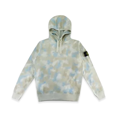 Stone Island 668E5 Camo Devore Popover Hoodie - 20SS "Dove Grey"