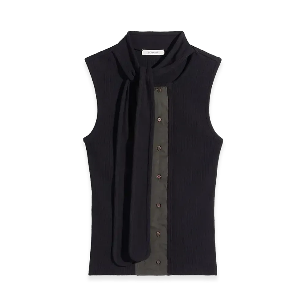 LEMAIRE Women's Jersey Asymmetric Fit Top "Black"