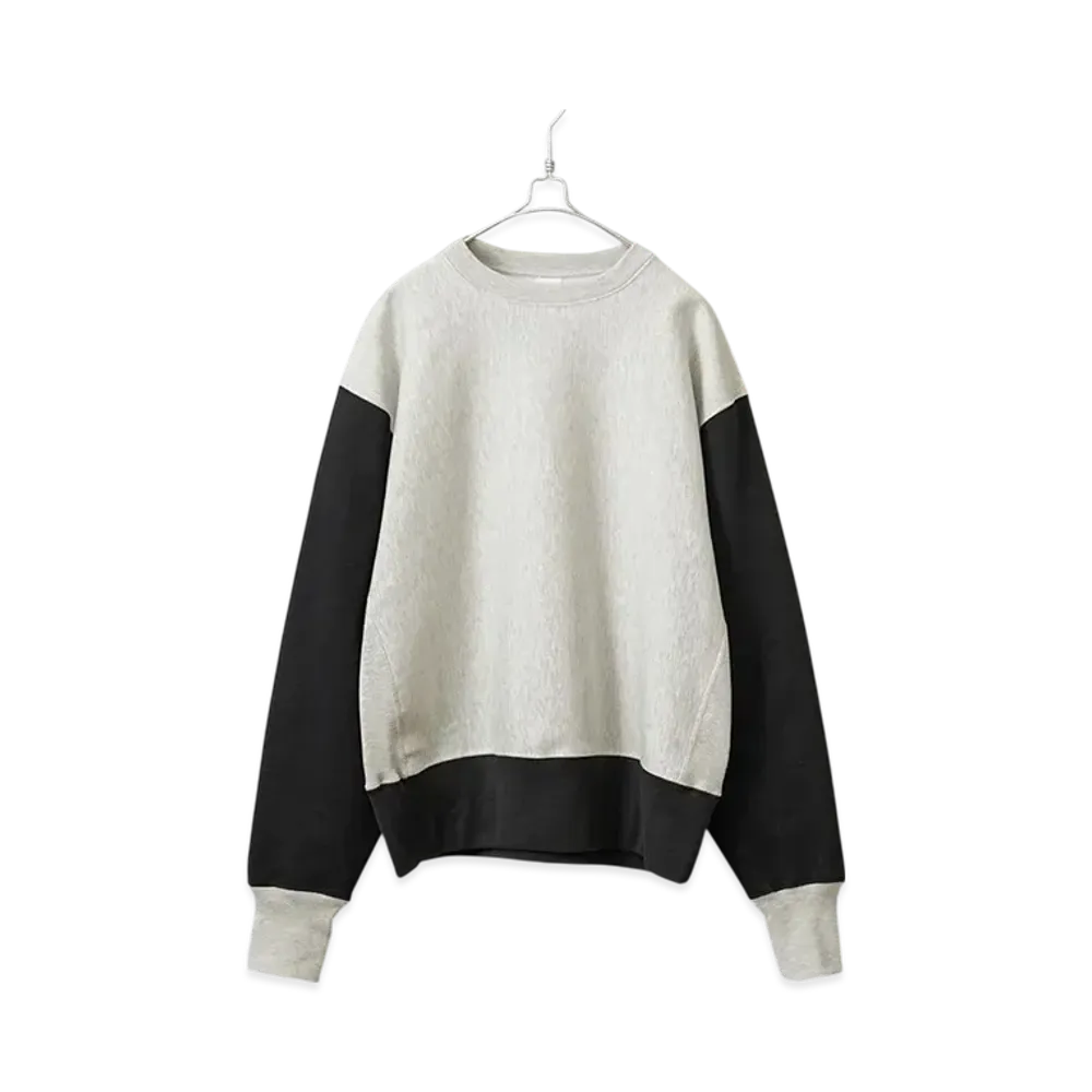 Healthknit Rocker Weight Crew Neck Sweatshirt "H.Gray/Ink Black"