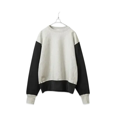 Healthknit Rocker Weight Crew Neck Sweatshirt "H.Gray/Ink Black"