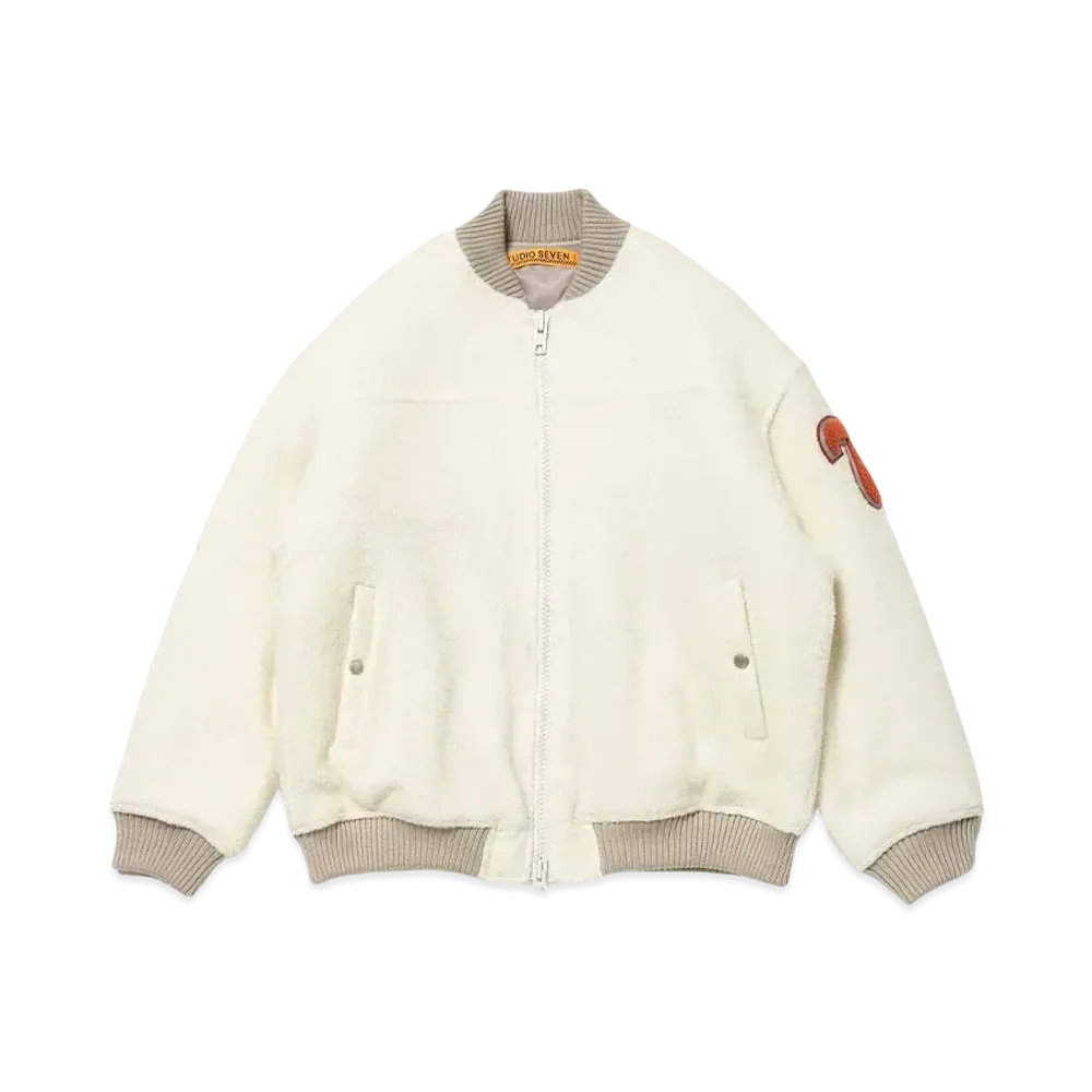 STUDIO SEVEN Wool Boa Bomber JKT "OFF WHITE"