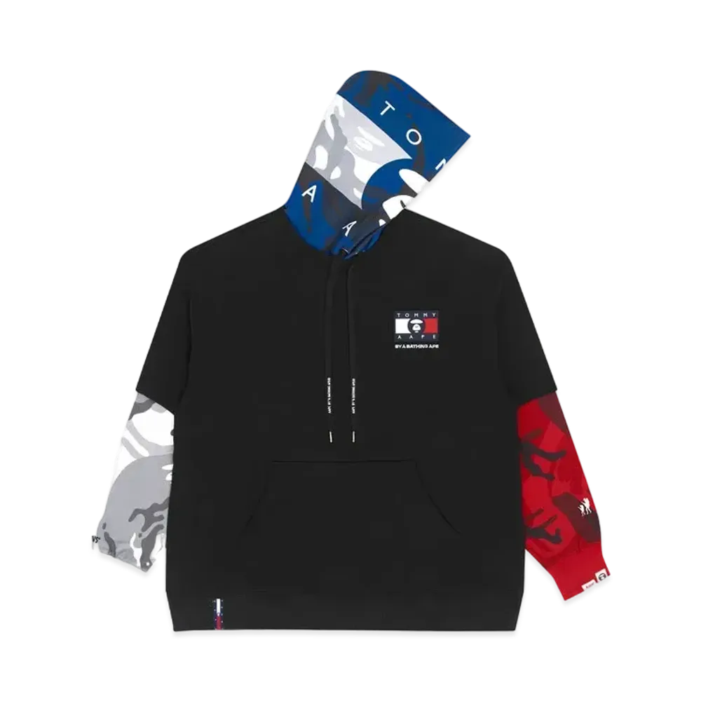 AAPE x Tommy Faux Layered Hoodie "Black"