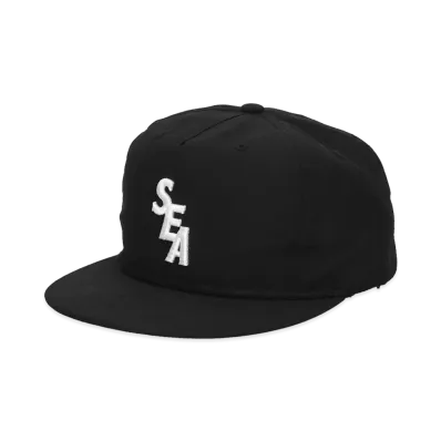 WIND AND SEA Logo 5 Panel Nylon Cap "Black"