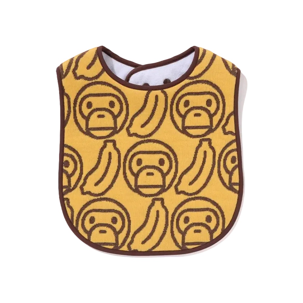 A BATHING APE Banana Milo Knit Jacquard Bib "Yellow"