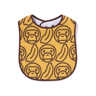 A BATHING APE Banana Milo Knit Jacquard Bib "Yellow"