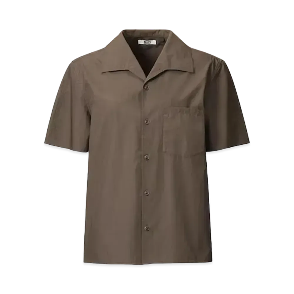 Uniqlo U 24SS Wide Collar Shirt "Dark Brown"