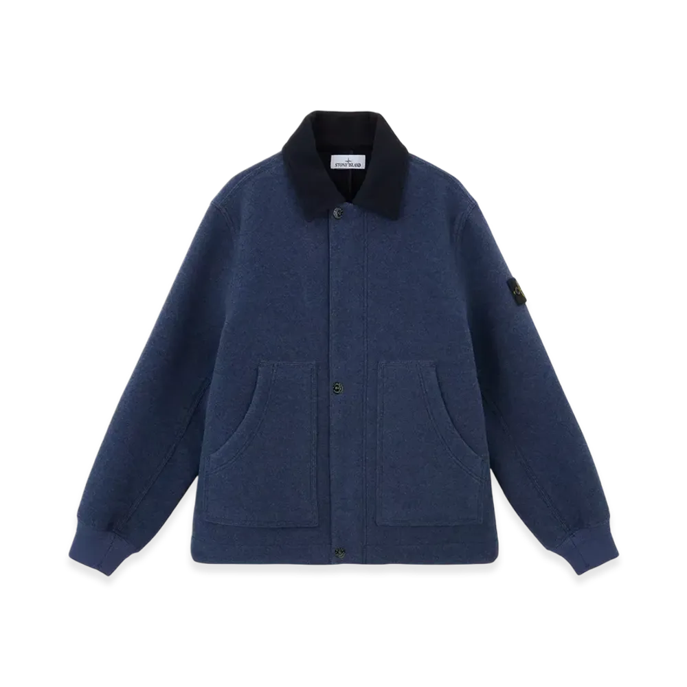 Stone Island 46130 Wool Nylon Panno Double Jacket with Double Weave Construction - 24FW "Royal Blue"