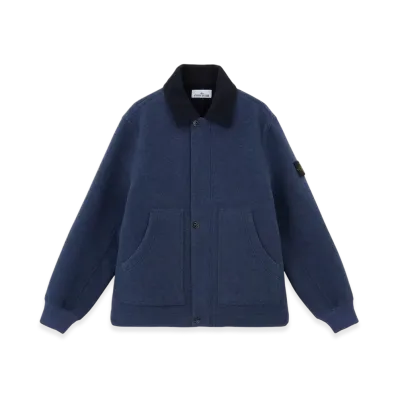 Stone Island 46130 Wool Nylon Panno Double Jacket with Double Weave Construction - 24FW "Royal Blue"