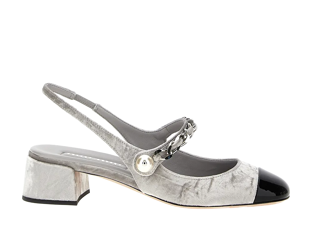 MIU MIU Women's Patent Gabardine Pumps "Black"