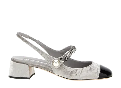 MIU MIU Women's Patent Gabardine Pumps "Black"