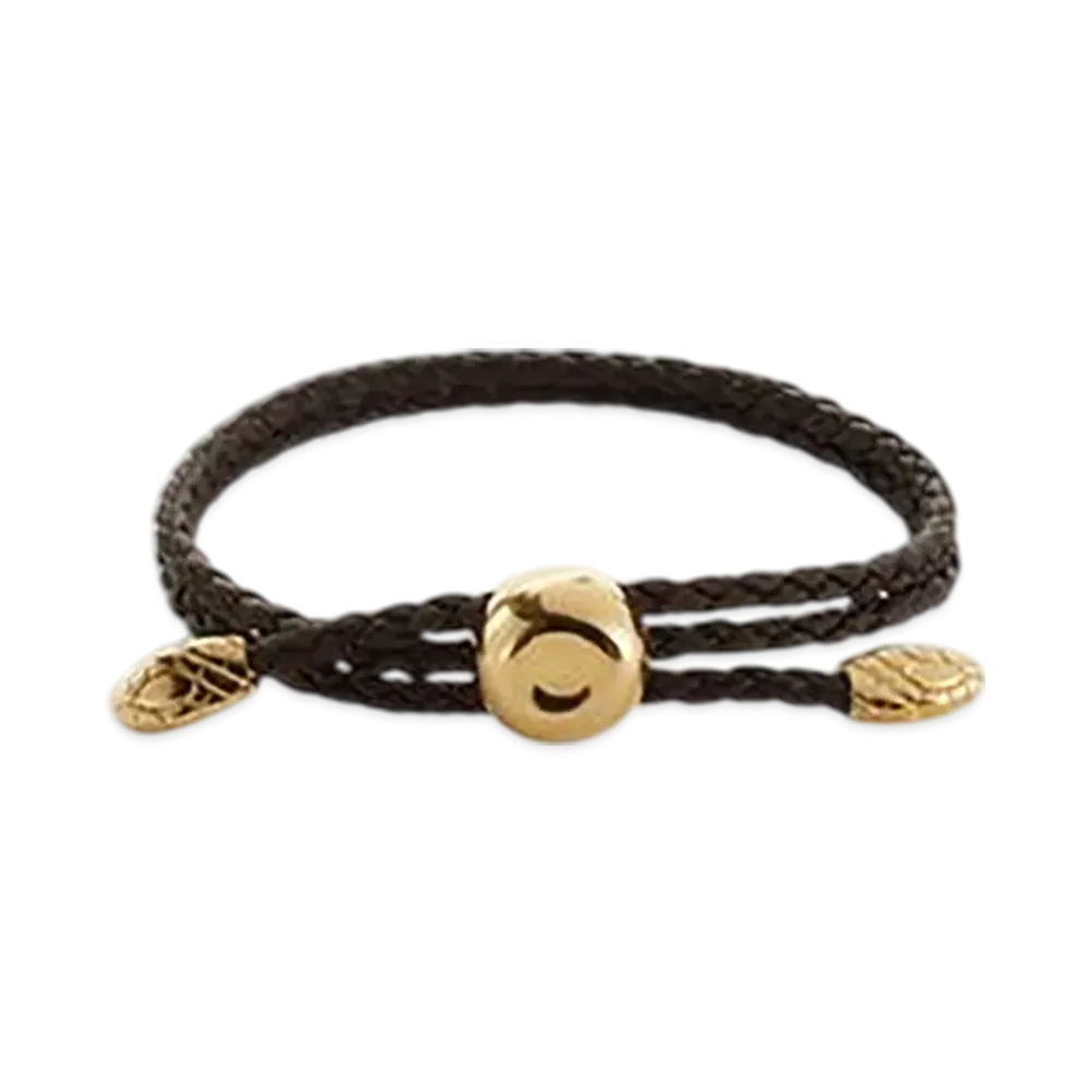 Bottega Veneta Adam Leather Bracelet "Fondente"