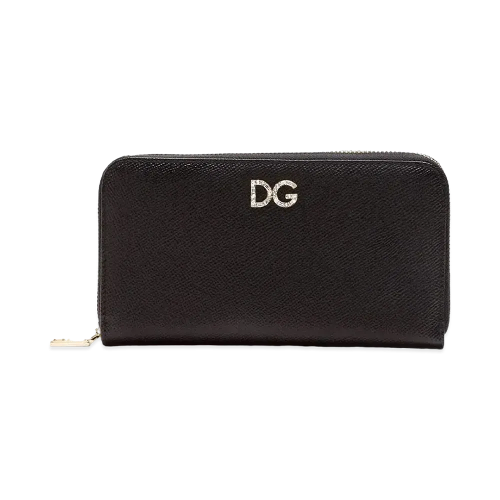 Dolce&Gabbana Zip Around Wallet Dauphine Calfskin "Black"