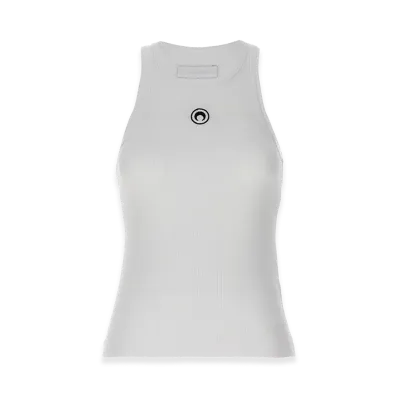 Marine Serre Women's Stretch Cotton Tank Top "White"