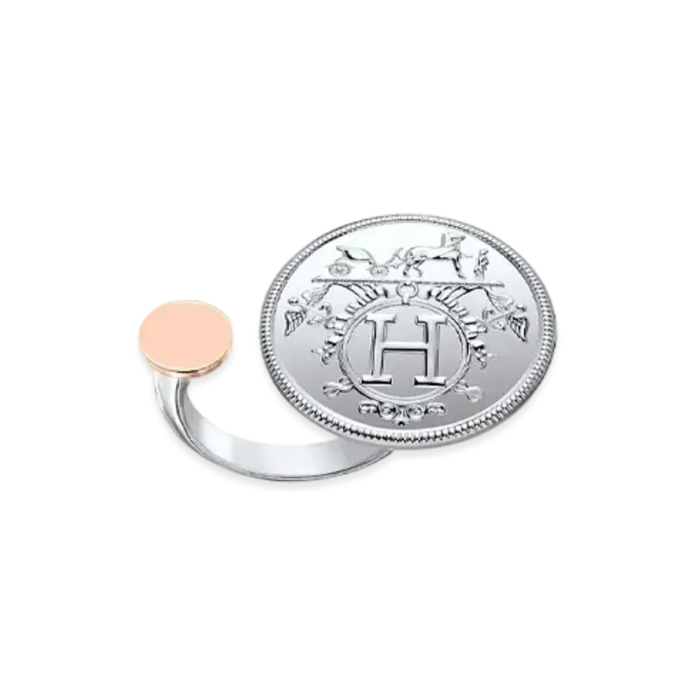 Hermes Ex-Libris Ring MM "Silver/Pink Gold"