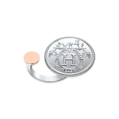 Hermes Ex-Libris Ring MM "Silver/Pink Gold"