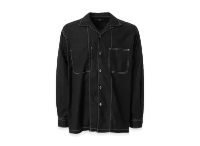 COMME des GARCONS HOMME Cotton Open Collar Shirt "Black"