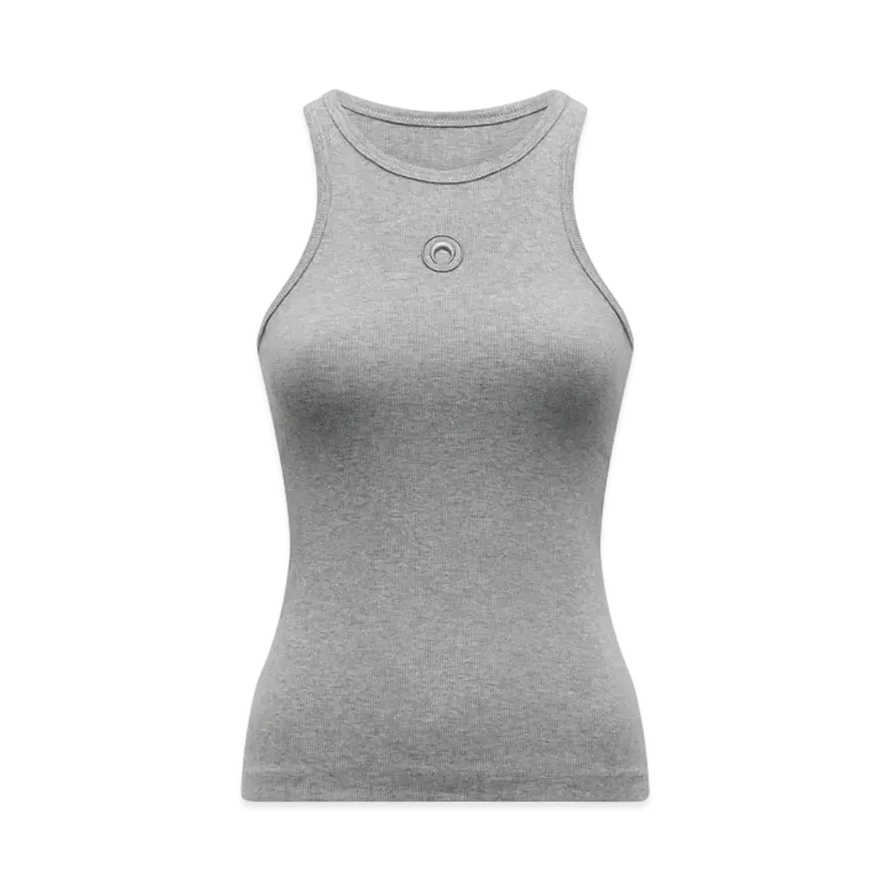 Marine Serre Organic Cotton Ribbed Tank Top "Gray"