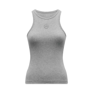 Marine Serre Organic Cotton Ribbed Tank Top "Gray"