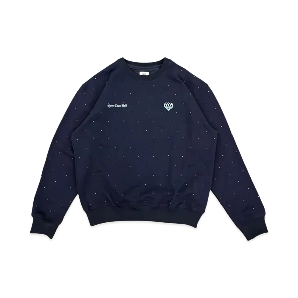 HTH Rhinestone sweat shirts "NAVY"