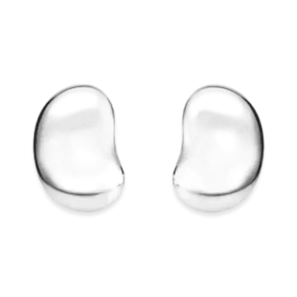 Tiffany & Co. Elsa Peretti Bean Design Earrings "Silver"