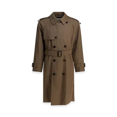 Burberry Long Gabardine Trench Coat "Brown"