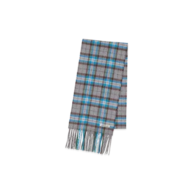 AURALEE Cashmere Check Stole Woman "Gray Blue Check"