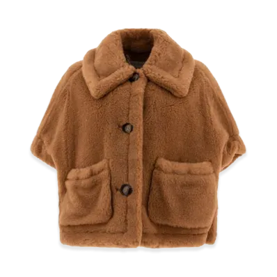 Max Mara Women's Newterzo Teddy Bear Cape "Camel"