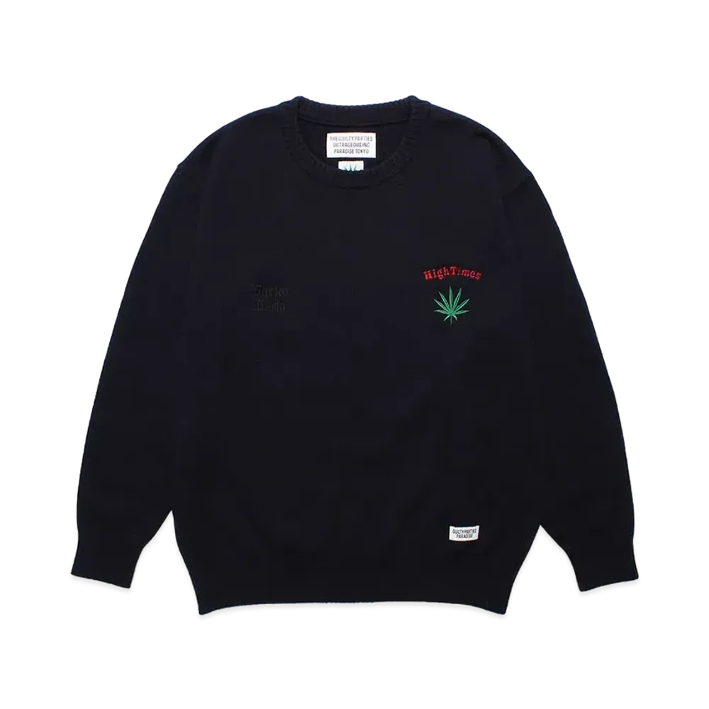 WACKO MARIA HIGH TIMES / Classic Knit Sweater "Navy"
