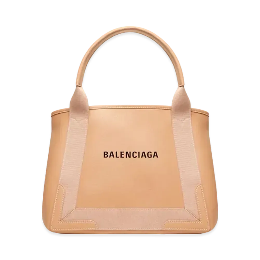 BALENCIAGA Navy Small Cabas "Beige"