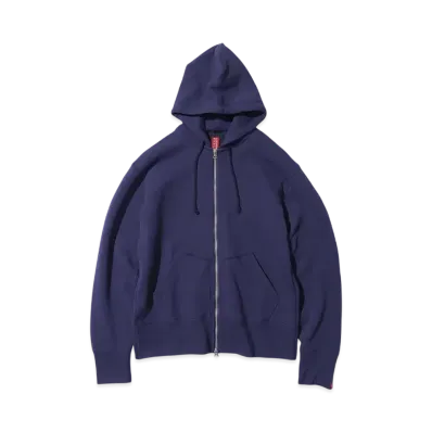BEAMS JAPAN x LOOPWHEELER Hanging Fleece Full Zip Parka "WestCoastBlue"