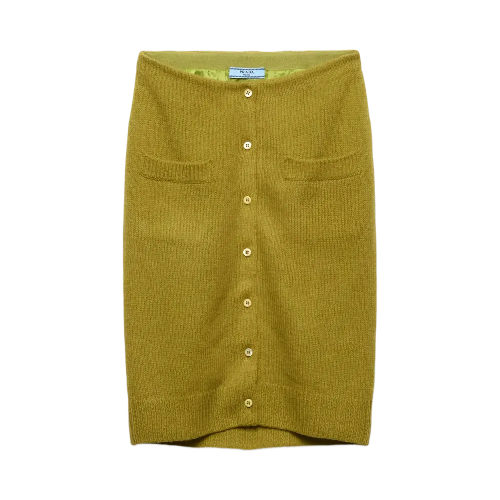 PRADA Women's Wool Knit Skirt "Light Green"