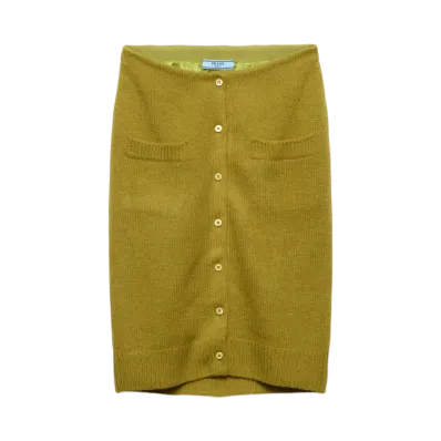 PRADA Women's Wool Knit Skirt "Light Green"