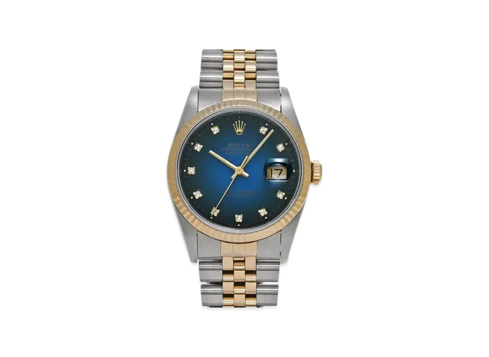 ロレックス デイトジャスト 10Pダイヤ "ブルーグラデーション/ステンレススチール/イエローゴールド" 16233G