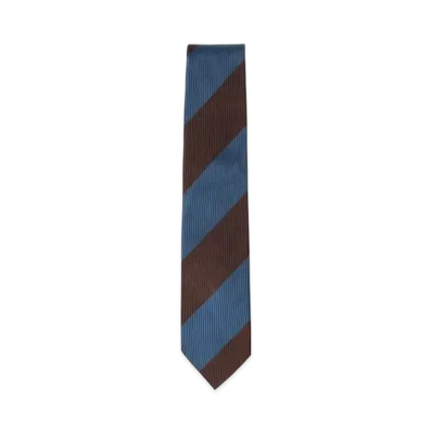 BEAMS Silk Striped Tie "Brown"