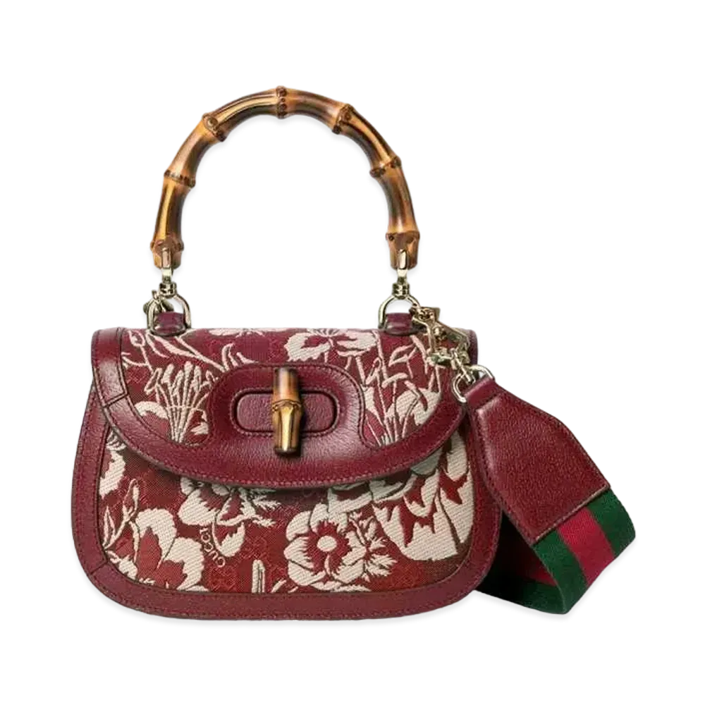 GUCCI Japan Exclusive Gucci Bamboo 1947 Small Top Handle Bag "Rosso Ancora"