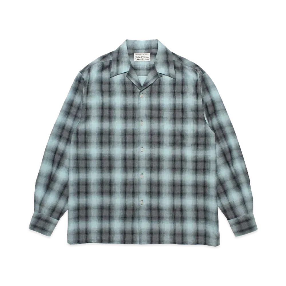 WACKO MARIA Check Open Collar Shirt "Blue"