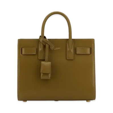 Saint Laurent Women's Khaki Leather Nano Sac De Jour Handbag "Green"